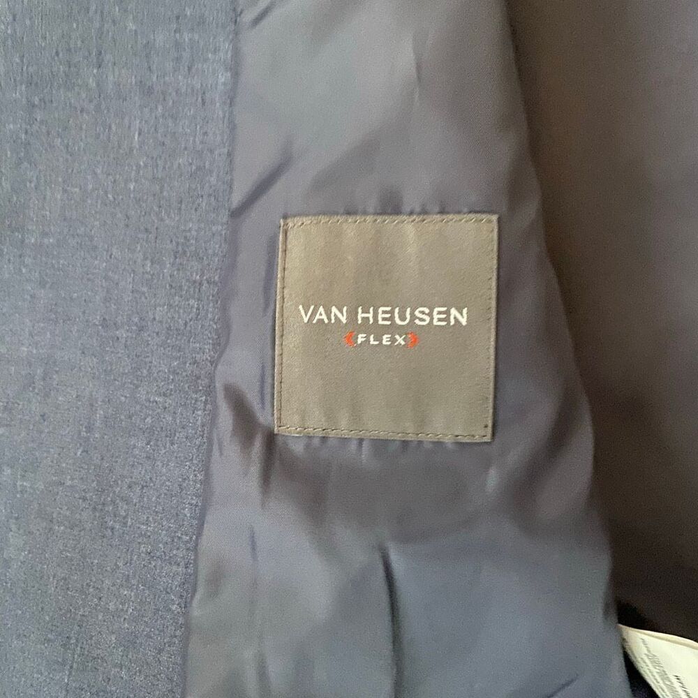 Van Heusen Flex youth boys 16 regular 2 button suit jacket/blazer blue - Picture 4 of 5